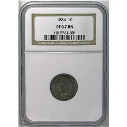 1884 1C PR67 Brown NGC. The chocolate-brown surfaces a 