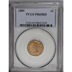 1885 1C PR65 Red PCGS. This shining reddish-orange Gem 