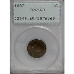 1887 1C PR65 Red and Brown PCGS. Reddish-brown and vio 
