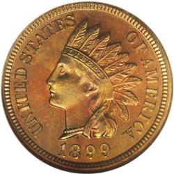 1899 1C PR65 Red Cameo NGC. The base of the 1 in the d 