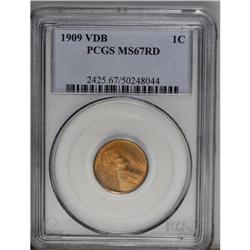1909 VDB 1C MS67 Red PCGS. Impeccable and well-frosted 