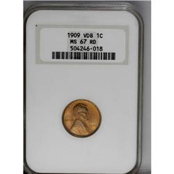 1909 VDB 1C MS67 Red NGC. Vivid reddish-orange surface 