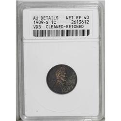 1909-S VDB 1C --Cleaned, Retoned--ANACS. AU Details, Ne 