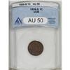 Image 1 : 1909-S VDB 1C AU50 ANACS. This piece is a lightly worn 