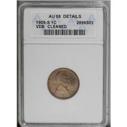 1909-S VDB 1C --Cleaned--ANACS. AU58 Details. Minor fri 