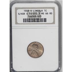 1909-S 1C S Over Horizontal S MS66 Red NGC. FS-012.3. 