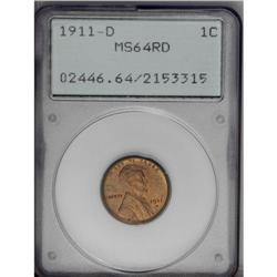 1911-D 1C MS64 Red PCGS. Choice and nicely struck with 