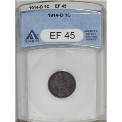 1914-D 1C XF45 ANACS. A nicely detailed medium brown k 