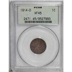 1914-D 1C XF45 PCGS. Medium olive-brown surfaces with 