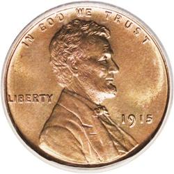 1915 1C MS67 Red ICG. The cherry-red obverse center gr 