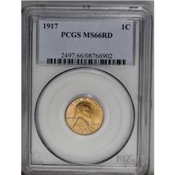 1917 1C MS66 Red PCGS. A highly lustrous Gem with bril 