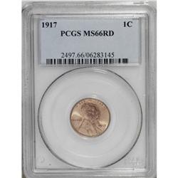 1917 1C MS66 Red PCGS. The pale surfaces, which range 