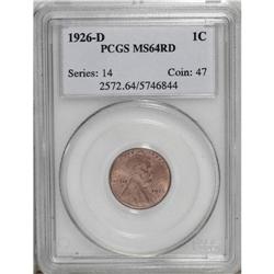 1926-D 1C MS64 Red PCGS. Streaks of orange- and salmon 