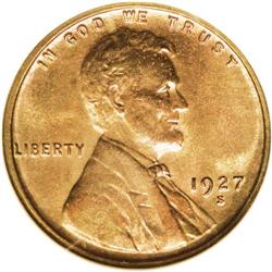 1927-S 1C MS65 Red NGC. Orange-red and lime intermingl 