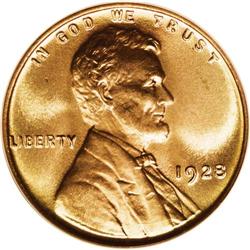 1928 1C MS67 Red PCGS. Light reddish-orange centers ar 