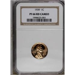 1939 1C PR66 Red Cameo NGC. The devices are nicely fro 