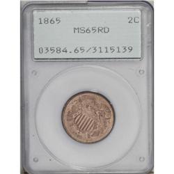 1865 2C MS65 Red PCGS. The devices are sharply struck, 