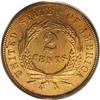 Image 2 : 1866 2C MS66 Red PCGS. A lustrous peach-gold Premium G 