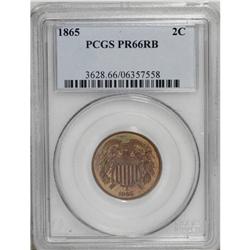 1865 2C PR66 Red and Brown PCGS. The reflective surfac 