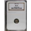 Image 1 : 1858 3CS MS64 NGC. Lavish forest-green and golden-brow 