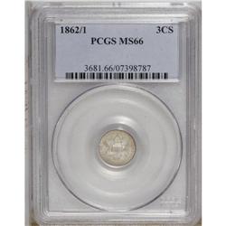 1862/1 3CS MS66 PCGS. FS-007. A well struck example of 