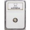Image 1 : 1871 3CS MS66 NGC. Boldly struck with satiny luster an 