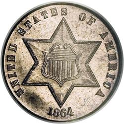 1864 3CS PR65 Cameo PCGS. As the Civil War progressed, 