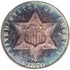 Image 1 : 1870 3CS PR66 Cameo PCGS. The magenta centers cede to 