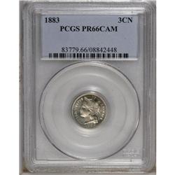 1883 3CN PR66 Cameo PCGS. A lovely representative from 