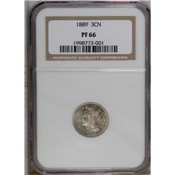 1889 3CN PR66 NGC. Hints of lavender and gold add colo 
