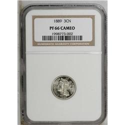 1889 3CN PR66 Cameo NGC. A pleasing proof from the fin 