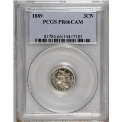 1889 3CN PR66 Cameo PCGS. A delightful piece from the 