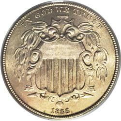 1866 5C Rays MS66 PCGS. A popular issue as the less-ex 