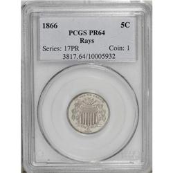 1866 5C Rays PR64 PCGS. A nice example of this popular 