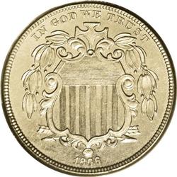 1866 5C Rays PR65 PCGS. This is a remarkable Gem quali 