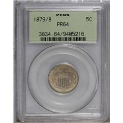 1879/8 5C PR64 PCGS. A boldly struck near-Gem, moderat 
