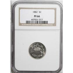 1882 5C PR66 NGC. The luminous nickel-gray surfaces ha 