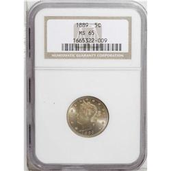 1889 5C MS65 NGC. This Gem displays exceptional eye ap 