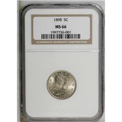 1898 5C MS66 NGC. A pretty piece with yellow-orange pa 