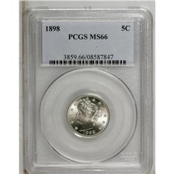 1898 5C MS66 PCGS. Light olive patina appears at the c 