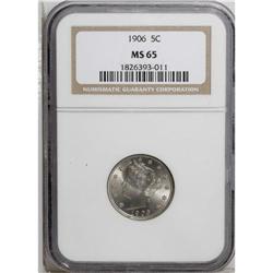 1906 5C MS65 NGC. Well struck with hints of gold and b 