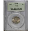 Image 3 : 1907 5C MS66 PCGS. Bright and lustrous with slight, ty 