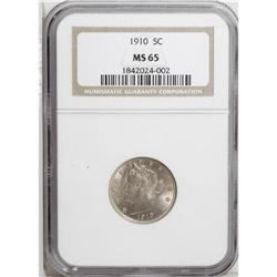1910 5C MS65 NGC. Pretty peach-gold patina is the most 