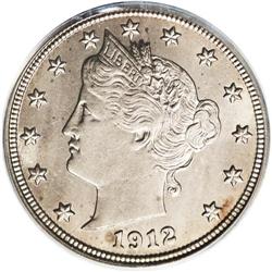 1912-S 5C MS65 PCGS. A key final-year issue in the 188 