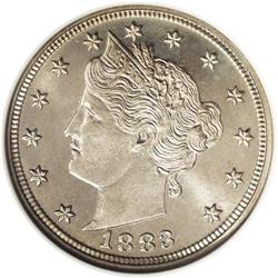 1883 5C No Cents PR67 S NGC. Fully struck with vivid 