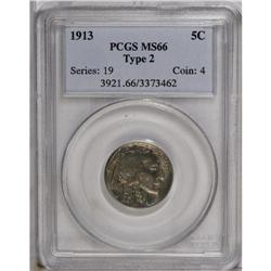 1913 5C Type Two MS66 PCGS. Boldly struck with attract 