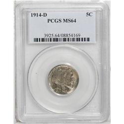 1914-D 5C MS64 PCGS. Choice and lustrous with a typica 