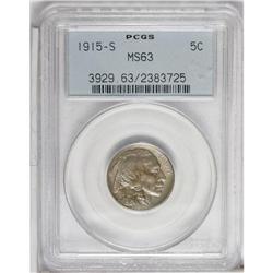 1915-S 5C MS63 PCGS. Exquisite aqua-blue and apricot t 