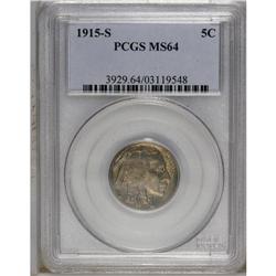1915-S 5C MS64 PCGS. Generally well struck, though the 