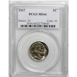 1917 5C MS66 PCGS. Fully struck with strong luster and 